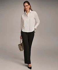 Donna Karan New York Women's Button Front Collared Shirt