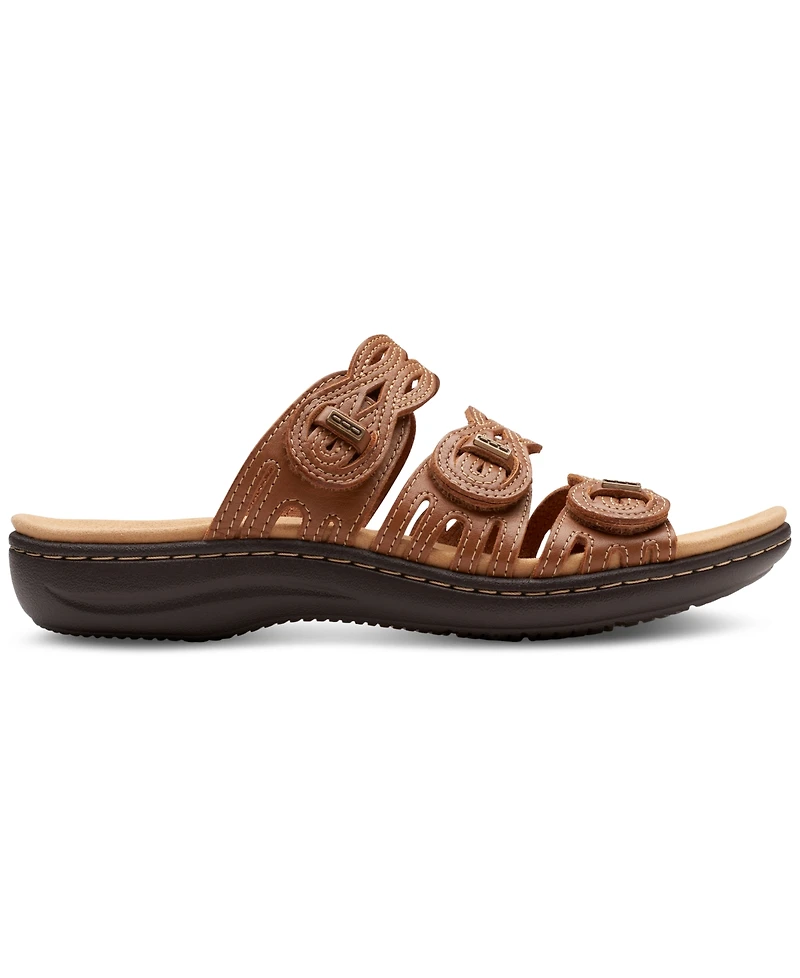 Clarks Laurieann Ruby Scalloped Strap Slide Sandals