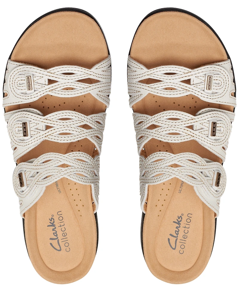 Clarks Laurieann Ruby Scalloped Strap Slide Sandals