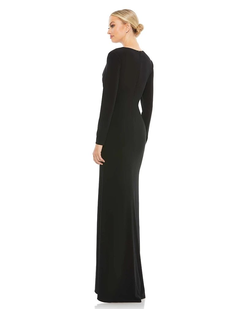 Women's Ieena Jersey Long Sleeve Asymmetrical Ruched Gown