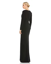 Women's Ieena Jersey Long Sleeve Asymmetrical Ruched Gown