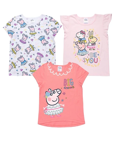Peppa Pig Girls 3 Pack T-Shirts