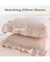Soft Washed Microfiber Ruffle Duvet Cover Set