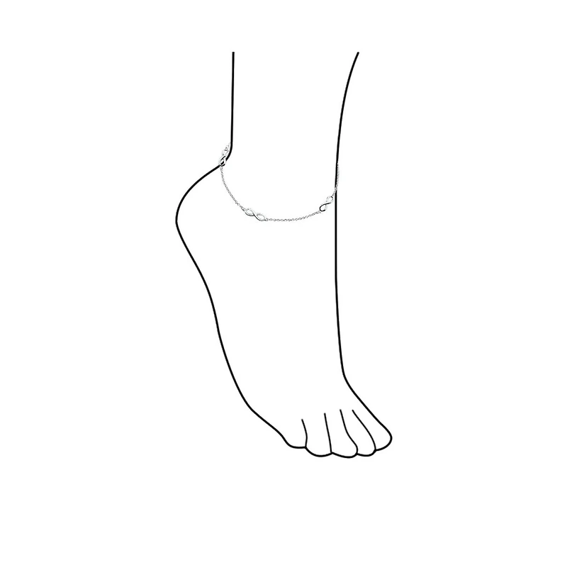 Bling Jewelry Dainty Infinity Love Knot Anklet Ankle Bracelet 14k Gold Plated Chain