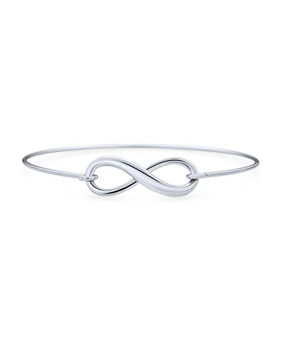 Bling Jewelry Delicate Minimalist Eternal Love Knot figure Eight Infinity Bracelet Bangle Sterling Silver