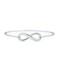 Bling Jewelry Delicate Minimalist Eternal Love Knot figure Eight Infinity Bracelet Bangle Sterling Silver
