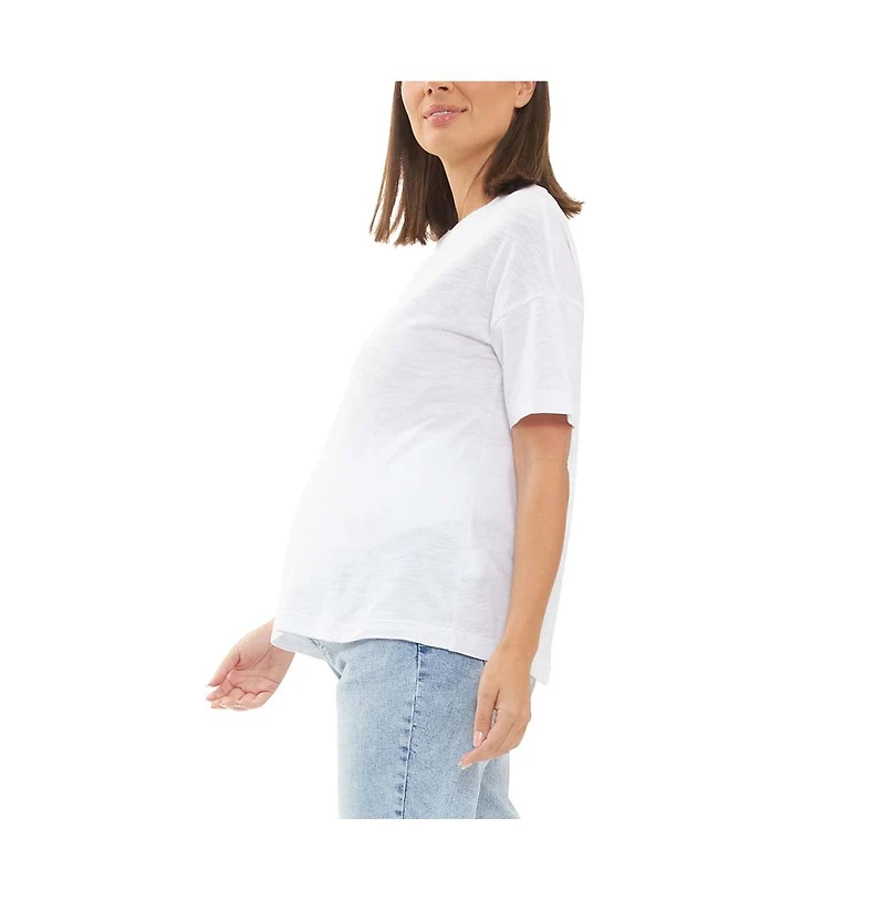 Ripe Maternity Claud Crew Neck Tee White