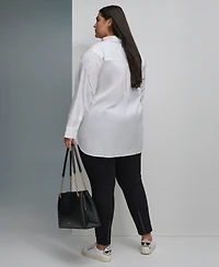 Karl Lagerfeld Paris Plus Size Imitation Pearl Blouse, First@Macy's