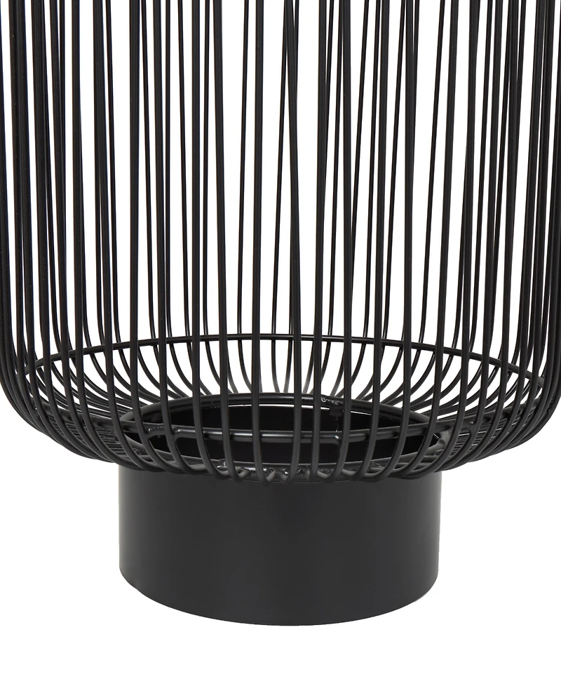 Rosemary Lane 16" x 16" x 22" Aluminum Geometric Open Frame Wire Silver-Tone Aluminum Top Accent Table