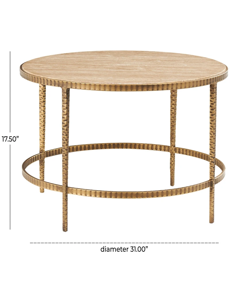 Rosemary Lane 31" x 31" x 18" Marble Coffee Table