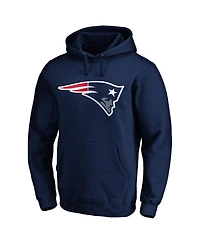 Last Act! Men's Fanatics Navy New England Patriots Primary Logo Fitted Pullover Hoodie