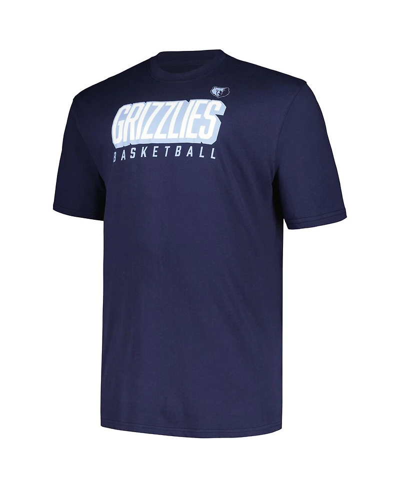 Men's Fanatics Navy, Light Blue Memphis Grizzlies Big and Tall Short Sleeve Long T-shirt Set