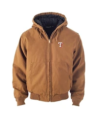 Men's Dunbrooke Brown Texas Rangers Dakota Work Full-Zip Hoodie Jacket