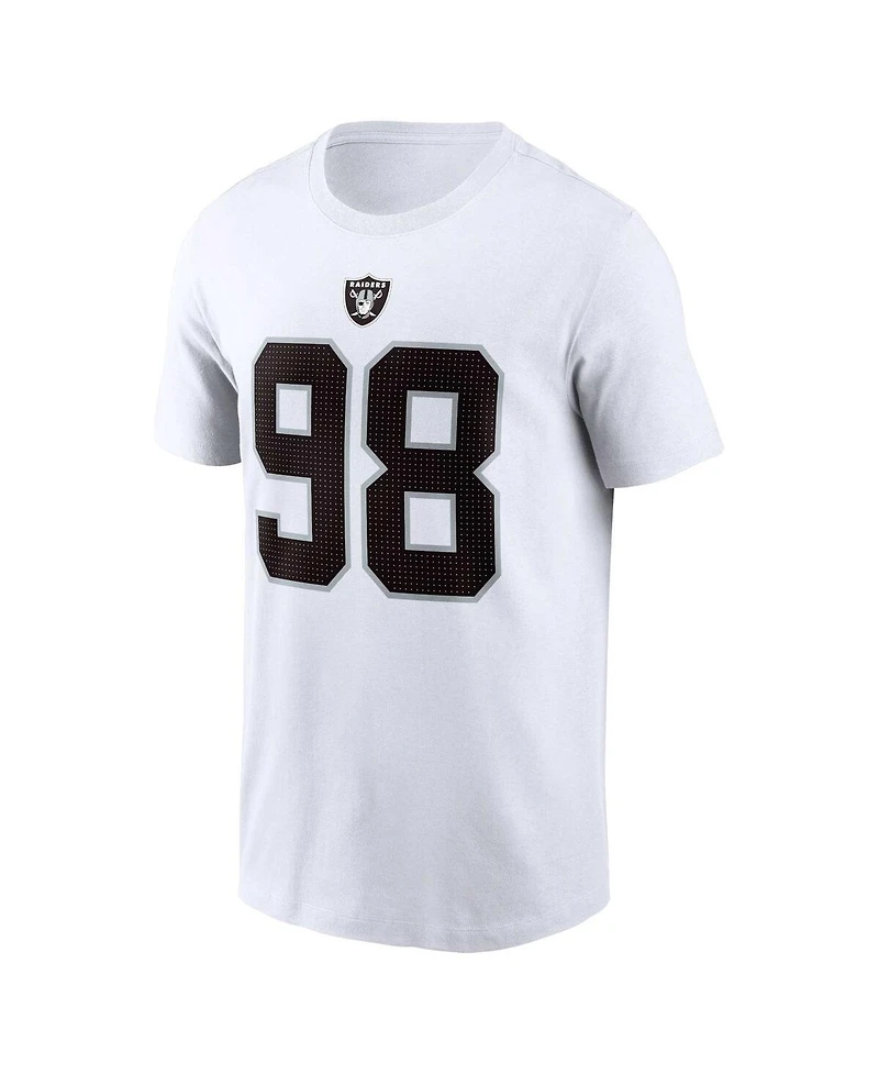 Men's Nike Maxx Crosby White Las Vegas Raiders Player Name and Number T-shirt