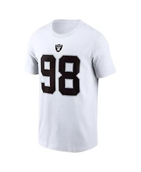 Men's Nike Maxx Crosby White Las Vegas Raiders Player Name and Number T-shirt