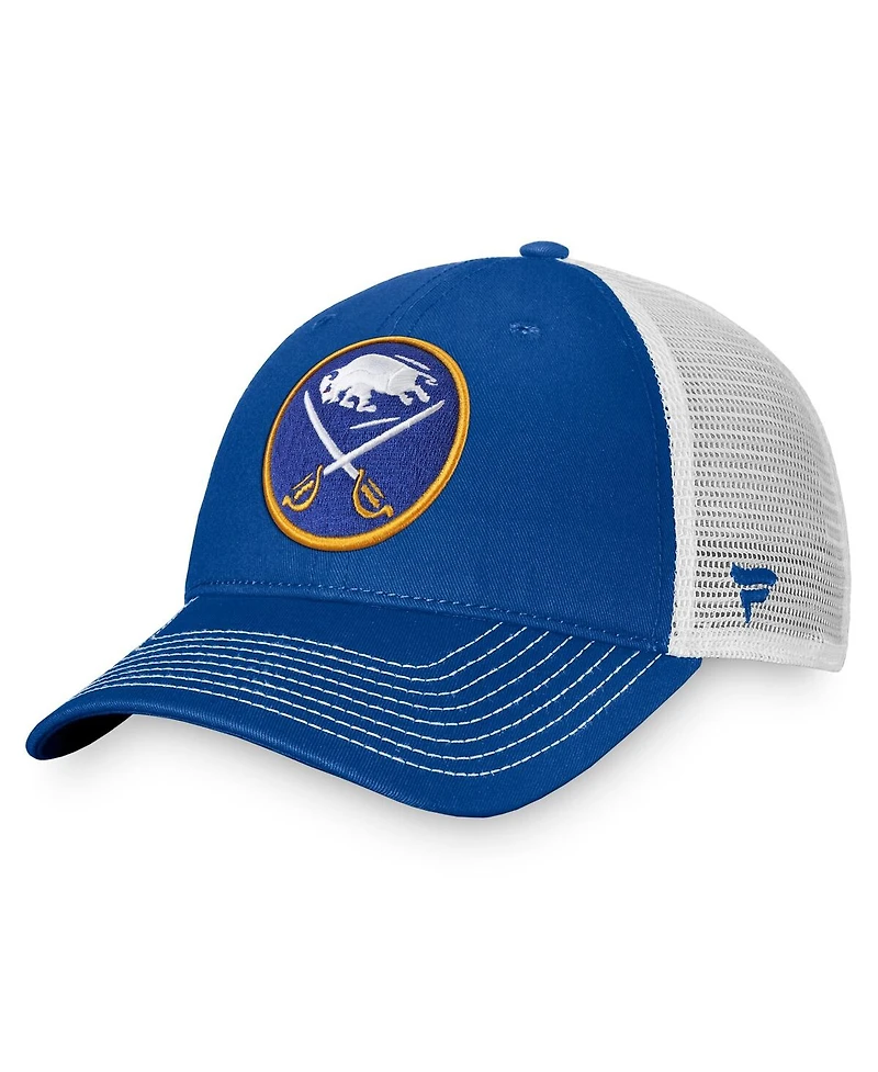 Men's Fanatics Royal, White Buffalo Sabres Slouch Core Primary Trucker Snapback Hat