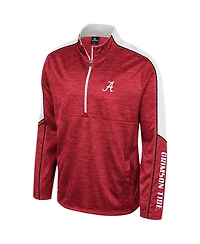 Men's Colosseum Crimson Alabama Tide Marled Half-Zip Jacket
