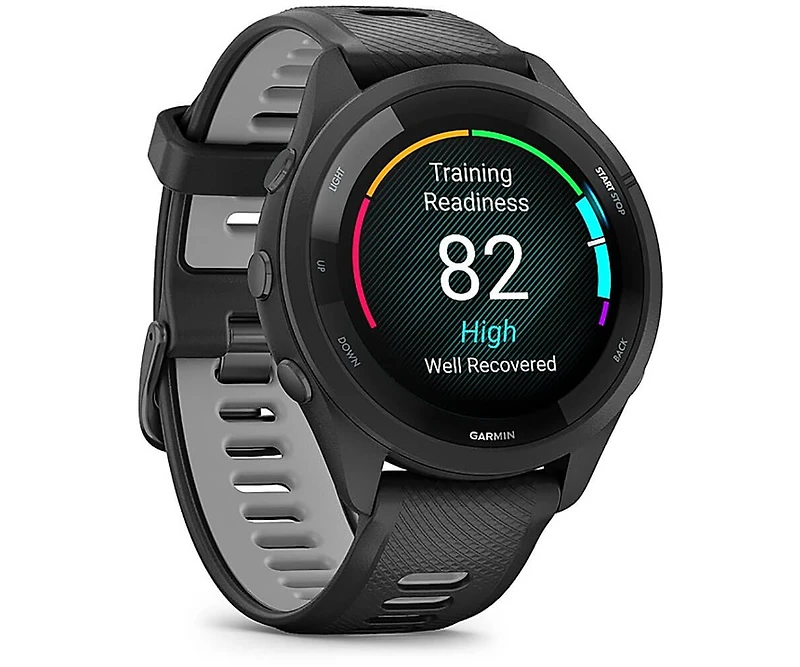 Garmin 265 Running Watch - Black - Silicone Strap - Unisex Smart Watch