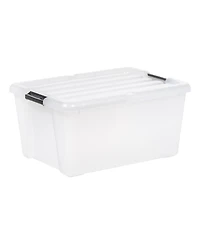 Iris 45qt Clear View Plastic Storage Bin with Lid and Latching Buckles