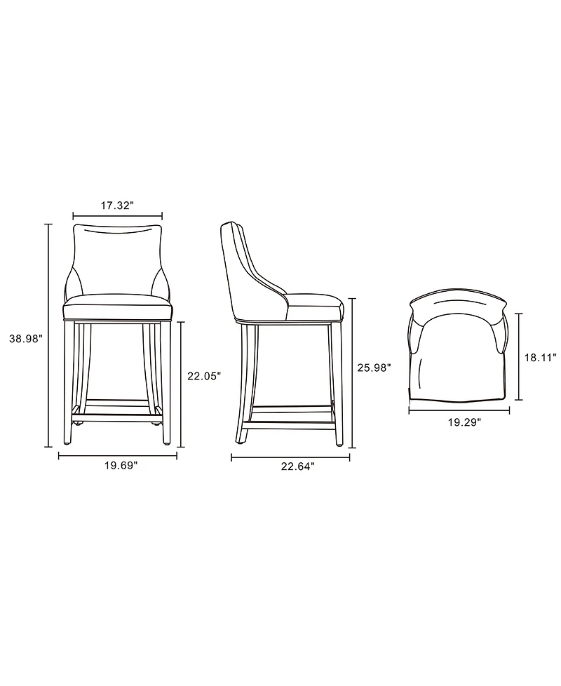 Manhattan Comfort Shubert Leatherette Upholstered Counter Stool