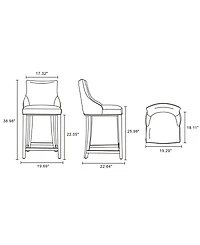 Manhattan Comfort Shubert Leatherette Upholstered Counter Stool