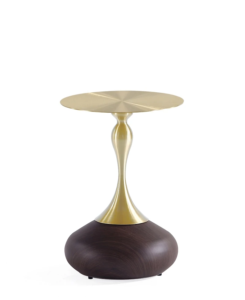 Manhattan Comfort Patchin 15.75" Wide 2-Piece Gold-Tone Tabletop End Table Set
