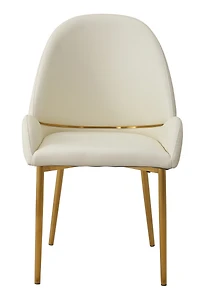Streamdale Dining Chair With Pu Leather Color Metal Legs (Set Of 2)