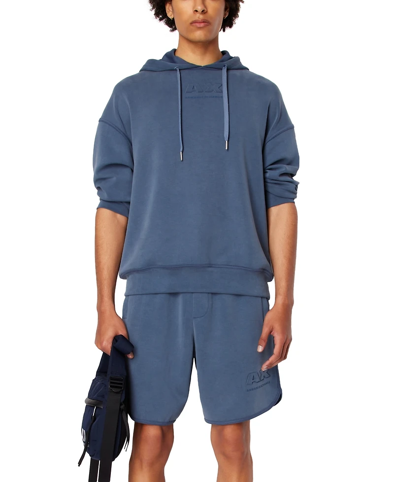 A|X Armani Exchange Men's Stretch Ax Logo Hooded Sweatshirt