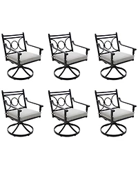 Wythburn Mix and Match Scroll Outdoor Swivel Chairs, Set of 6, Created for Macy's