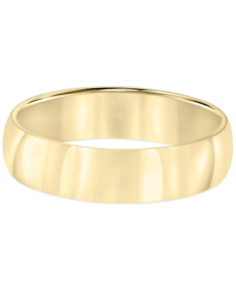 Men's Polished Wedding Band 18k Gold-Plated Sterling Silver (Also Silver)