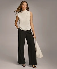 Donna Karan New York Women's Draped High Neck Sleeveless Top, Regular & Petite Sizes
