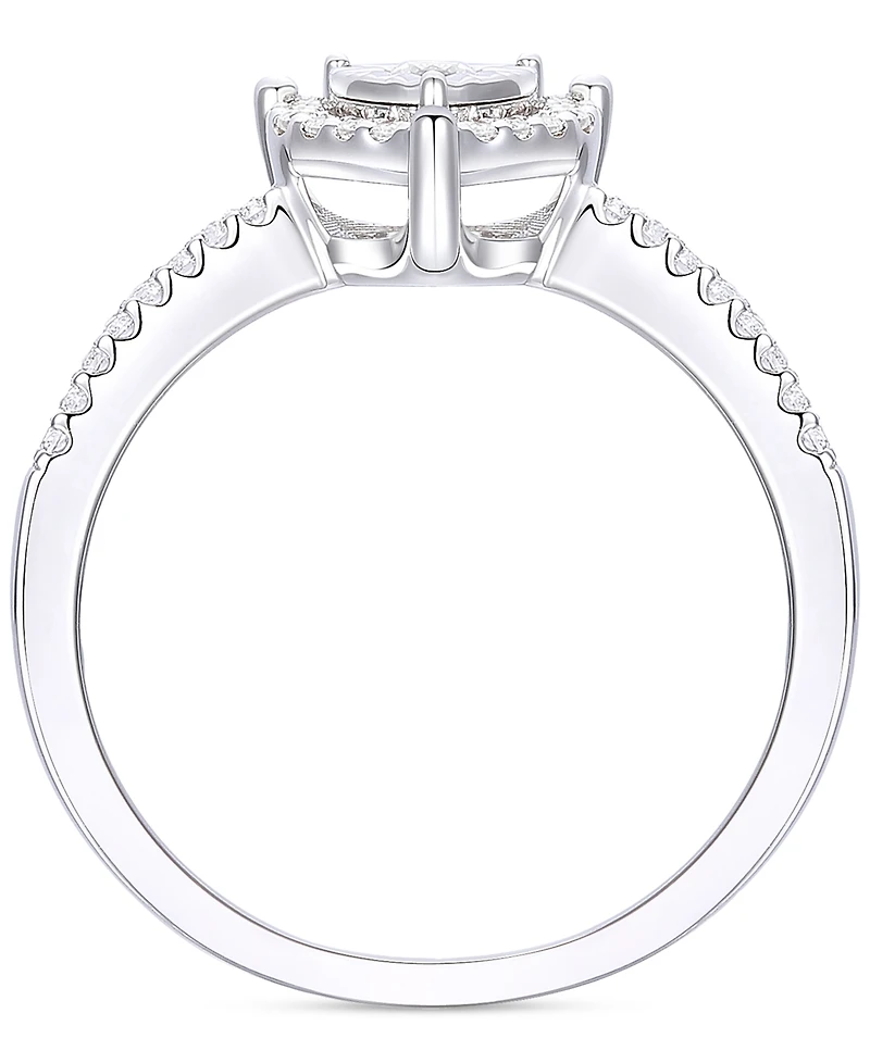 Diamond Heart Halo Ring (1/4 ct. t.w.) in Sterling Silver