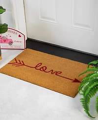 Northlight Natural Coir "Love" Arrow Outdoor Doormat 18" x 30"