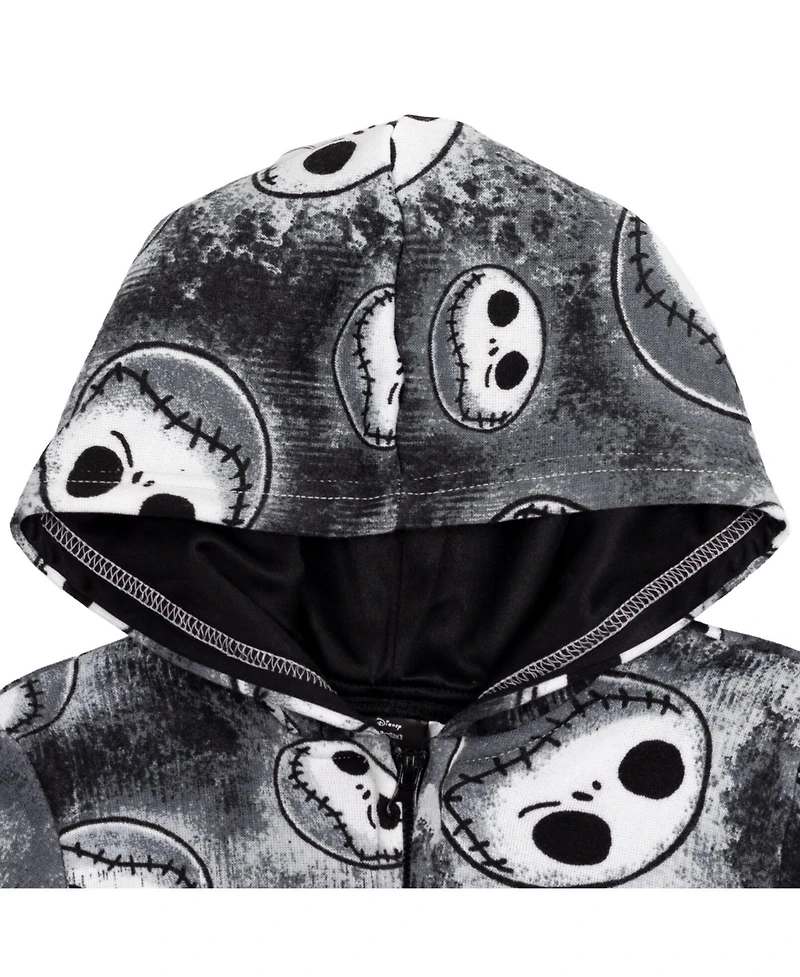 Nightmare Before Christmas Disney Jack Skellington Fleece Zip Up Hoodie Toddler |Child Boys