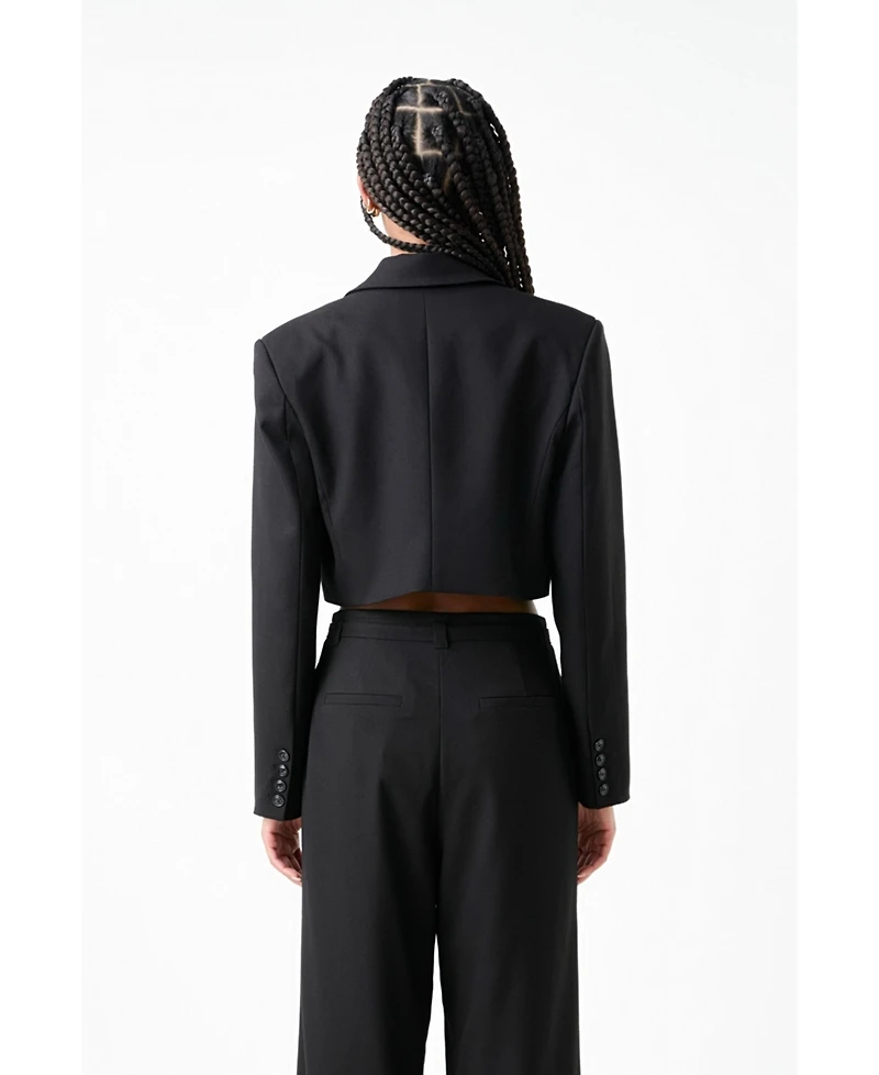 Grey Lab Women's Oversized Cropped Blazer