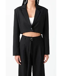 Grey Lab Women's Oversized Cropped Blazer