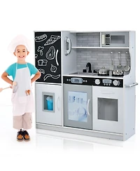 Kid's Pretend Play Kitchen Toddler Kitchen Play set with Blackboard