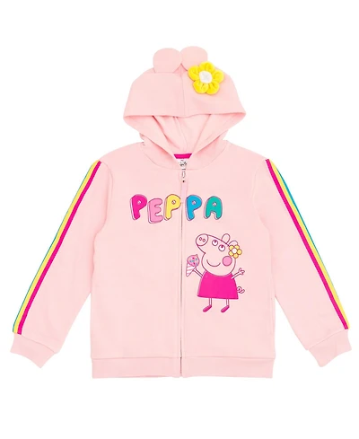 Peppa Pig Girls Fleece Zip Up Hoodie Toddler |Child