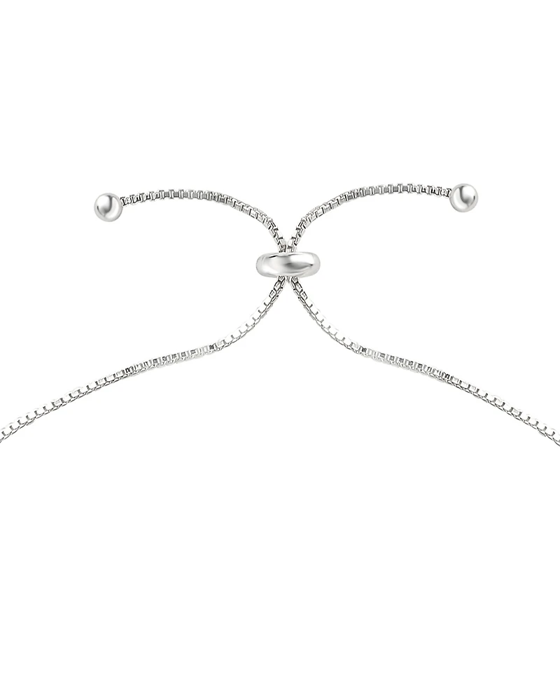 Hello Kitty Cubic Zirconia & Enamel Bolo Bracelet in Sterling Silver