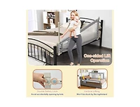 Slickblue Baby Bed Guardrail with Double Lock for Secure Toddler Sleep Support