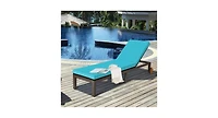 Patio Chaise Lounge Chair Outdoor Rattan Lounger Recliner