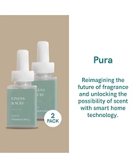 Pura - Linens & Surf Smart Home Air Diffuser Fragrance - Smart Home Scent Refill - Up to 120-Hours of Premium Fragrance per Refill