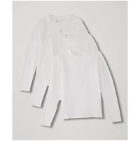 Organic Cotton Cool Stretch Long Sleeve Crew Undershirt 3-Pack