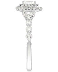 Diamond Emerald-Cut Double Halo Engagement Ring (1-1/2 ct. t.w.) in 14k White Gold