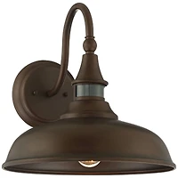 John Timberland Gough Rustic Farmhouse Outdoor Barn Light Fixture Bronze Dusk to Dawn Motion Sensor Dark Sky 12 1/2" for Post Exterior Deck House