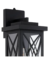 John Timberland Woodland Park Outdoor Wall Light Fixture Black Dusk To Dawn 15" Clear Glass for Post Exterior Barn Deck House Porch Yard Patio Ho