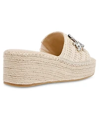 Anne Klein Women's Crystal Espadrille Wedge Sandals