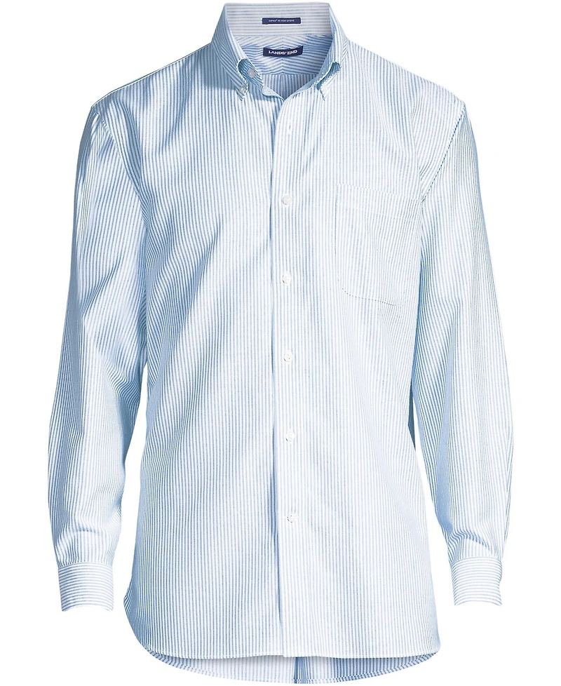 Lands' End Big & Tall Traditional Fit Pattern No Iron Supima Oxford Dress Shirt