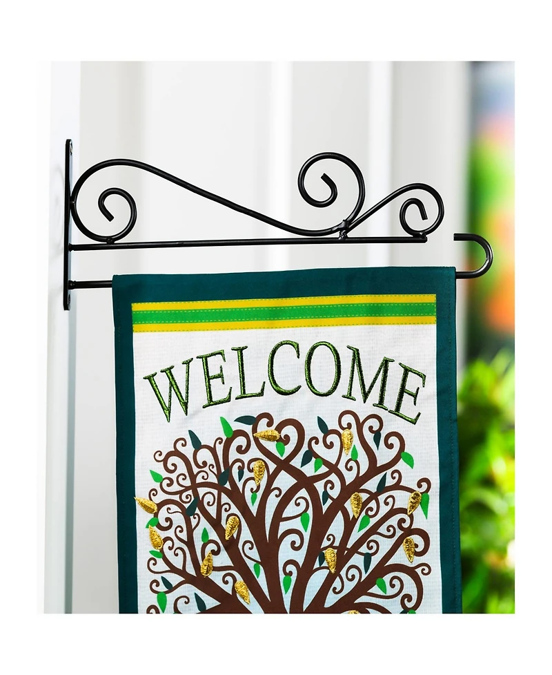 Evergreen Swirl Wall-Mount Garden Flag Hanger- 15.5x6 in Garden and House Flag Accessories
