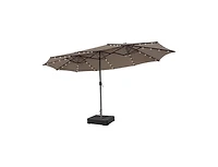Slickblue Double-Sided Patio Umbrella with 48 Led Lights for Evening Outdoor Shade